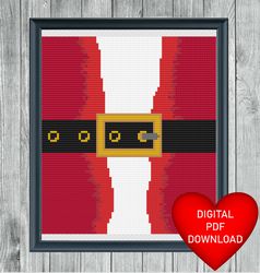 santa's belt cross stitching pattern, instant pdf download, x stitching, 14ct aida, embroidery, dmc floss threads