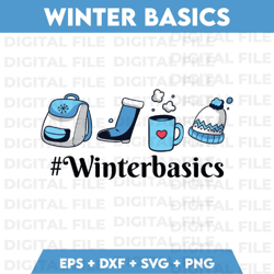 winter basics svg sublimation design download dtf shirt sticker png eps dxf