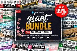 giant 500 design bundle premium exclusive 2024 - instant download