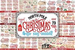 vintage north pole christmas svg bundle premium exclusive 2024 - instant download