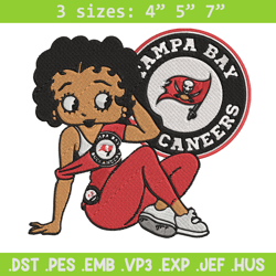 tampa bay buccaneers betty boobs embroidery design, tampa bay buccaneers embroidery, nfl embroidery, sport embroidery.