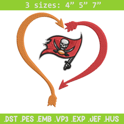tampa bay buccaneers heart embroidery design, tampa bay buccaneers embroidery, nfl embroidery, logo sport embroidery