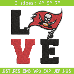 tampa bay buccaneers love embroidery design, buccaneers embroidery, nfl embroidery, logo sport embroidery.