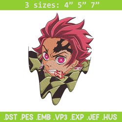 tanjiro demon embroidery design, demon slayer embroidery, embroidery file, anime embroidery,anime shirt,digital download