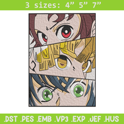 tanjiro friends embroidery design, demon slayer embroidery,embroidery file,anime embroidery,anime shirt,digital download