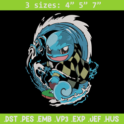 tanjiro x squirtle embroidery design, pokemon embroidery, embroidery file, anime embroidery,anime shirt,digital download