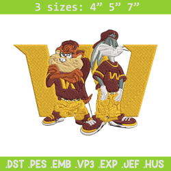 taz and bugs kriss kross commanders embroidery design, commanders embroidery, nfl embroidery, sport embroidery