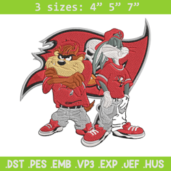 taz and bugs kriss kross tampa bay buccaneers embroidery design, buccaneers embroidery, nfl embroidery, sport embroidery