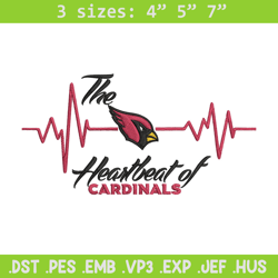 the heartbeat of arizona cardinals embroidery design, arizona cardinals embroidery, nfl embroidery, sport embroidery.