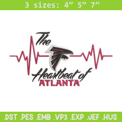 the heartbeat of atlanta falcons embroidery design, atlanta falcons embroidery, nfl embroidery, logo sport embroidery.