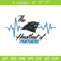 the heartbeat of carolina panthers embroidery design, carolina panthers embroidery, nfl embroidery, sport embroidery.