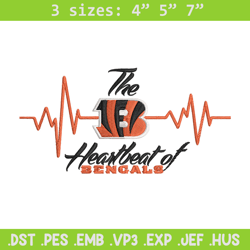 the heartbeat of cincinnati bengals embroidery design, cincinnati bengals embroidery, nfl embroidery, sport embroidery.