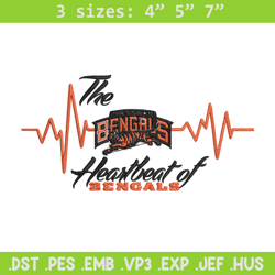 the heartbeat of cincinnati bengals embroidery design, cincinnati bengals embroidery, nfl embroidery, sport embroidery
