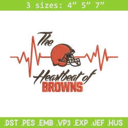 the heartbeat of cleveland browns embroidery design, cleveland browns embroidery, nfl embroidery, logo sport embroidery,