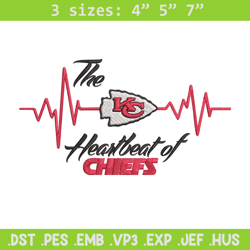 the heartbeat of kansas city chiefs embroidery design, kansas city chiefs embroidery, nfl embroidery, sport embroidery.