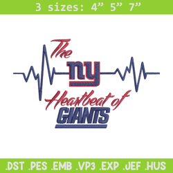 the heartbeat of new york giants embroidery design, new york giants embroidery, nfl embroidery, logo sport embroidery.