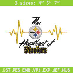 the heartbeat of pittsburgh steelers embroidery design, steelers embroidery, nfl embroidery, logo sport embroidery.