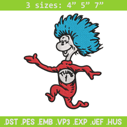 thing 1 embroidery design, dr seuss embroidery, embroidery file, logo shirt, embroidery design, digital download.