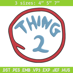 thing 2 logo embroidery design, embroidery file, logo embroidery, logo shirt, embroidery design, digital download.