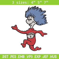 thing one embroidery design, dr seuss embroidery, embroidery file, logo shirt, embroidery design, digital download. (2)