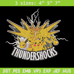 thundersocks embroidery design, pokemon embroidery, embroidery file, anime embroidery, anime shirt, digital download.