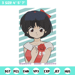 akane tendo embroidery design, ranma embroidery, embroidery file, anime embroidery, anime shirt, digital download