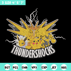 thundersocks embroidery design, pokemon embroidery, embroidery file, anime embroidery, anime shirt, digital download.