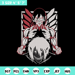 titan eren embroidery design, aot embroidery,embroidery file, anime embroidery, anime shirt, digital download