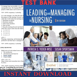 test bank for leading and managing in nursing, 8th edition by patricia s. yoder-wise, susan sportsman chapter 1-25