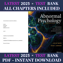 latest 2023 abnormal psychology 14th edition kring test bank | all chapters included