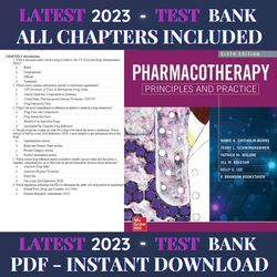 test bank pharmacotherapy principles and practice, sixth edition 6th edition by marie chisholm-burns | all chapters incl