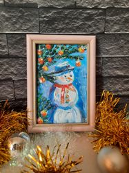 oil painting cat and christmas. christmas gift wrapping. customized gift