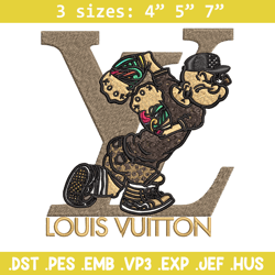 cartoon man lv embroidery design, lv embroidery, embroidery file, logo shirt, sport embroidery, digital download