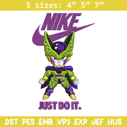 cell dragon ball embroidery design, dragon ball embroidery, nike design, embroidery file, anime logo. instant download.