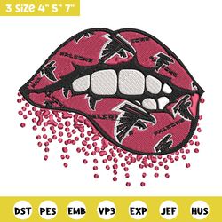 atlanta falcons dripping lips embroidery design, falcons embroidery, nfl embroidery, sport embroidery, embroidery design