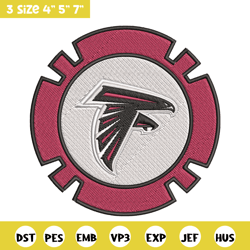 atlanta falcons poker chip ball embroidery design, atlanta falcons embroidery, nfl embroidery, logo sport embroidery.