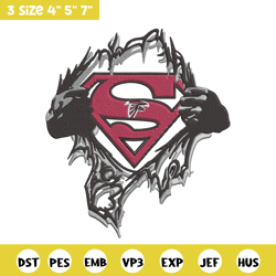 atlanta falcons superman symbol embroidery design, atlanta falcons embroidery, nfl embroidery, logo sport embroidery.