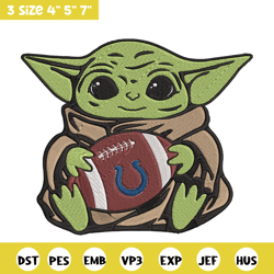baby yoda indianapolis colts embroidery design, colts embroidery, nfl embroidery, sport embroidery, embroidery design.