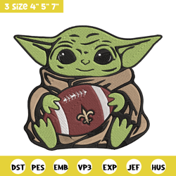 baby yoda new orleans saints embroidery design, saints embroidery, nfl embroidery, sport embroidery, embroidery design.