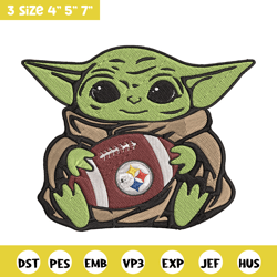 baby yoda pittsburgh steelers embroidery design, pittsburgh steelers embroidery, nfl embroidery, logo sport embroidery.
