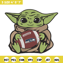 baby yoda seattle seahawks embroidery design, seattle seahawks embroidery, nfl embroidery, logo sport embroidery.
