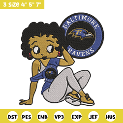 baltimore ravens betty boop embroidery design, ravens embroidery, nfl embroidery, sport embroidery, embroidery design.