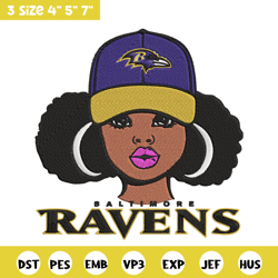 baltimore ravens girl embroidery design, ravens embroidery, nfl embroidery, logo sport embroidery, embroidery design.