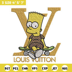 bart simpson lv embroidery design, lv embroidery, embroidery file, logo shirt, sport embroidery, digital download