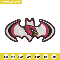 batman symbol arizona cardinals embroidery design, cardinals embroidery, nfl embroidery, logo sport embroidery.