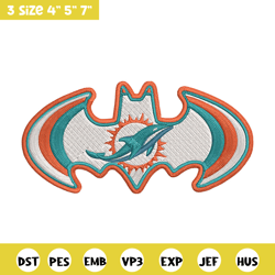 batman symbol miami dolphins embroidery design, miami dolphins embroidery, nfl embroidery, logo sport embroidery.