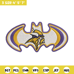 batman symbol minnesota vikings embroidery design, minnesota vikings embroidery, nfl embroidery, logo sport embroidery.