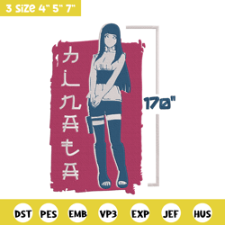 hinata poster embroidery design, naruto embroidery, embroidery file, anime embroidery,anime shirt, digital download