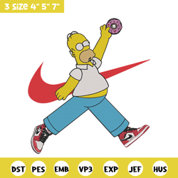 homer simpson embroidery design, simpson embroidery, embroidery file, anime embroidery, nike shirt, digital download