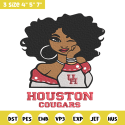 houston cougars girl embroidery design, ncaa embroidery, embroidery design, logo sport embroidery,sport embroidery